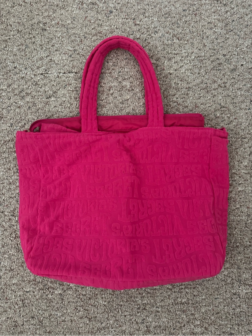 Victoria's Secret Hot Pink Textured Tote Bag